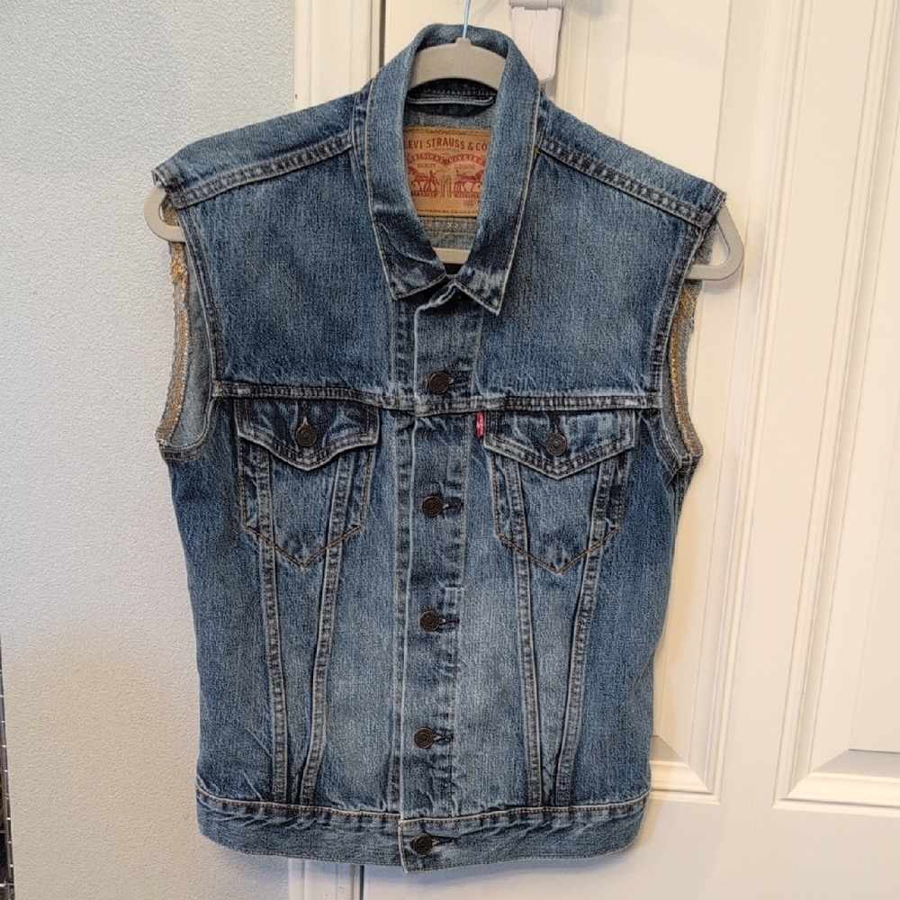 Levi's Blue Denim Vest Men's S Small